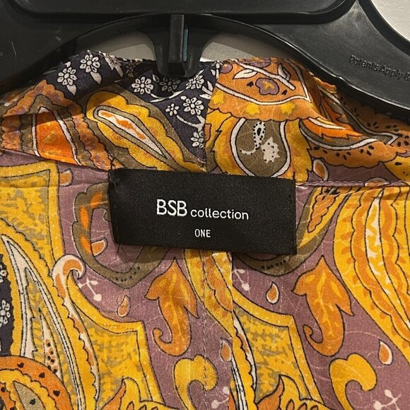 BSB Collection Yellow Orange Kimono Duster with Belt (one size fits all) - Picture 2 of 10